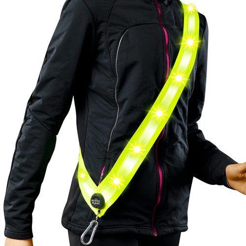 NordicFlows Rechargeable LED Lights Safety Vest – Reflective and Lighted Sash for Night Walks, Running, and Walking the Dog in the Dark Gear