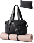 Smasrob Small Gym Bag - Yoga Mat Holder, Wet Pocket & Pouch | Black Duffle for Women with Crossbody Strap