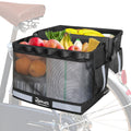RAYMACE 2Pack Bike Grocery Panniers for Bicycles and Ebikes,Bike Rack Bags with Reflective Spots and Side Pockets,Folding Bike Basket Fits for Most Rear Racks (Black)