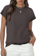Skiennix Women's Summer Sweater - Short Sleeve Casual Top for Beach Vacations | Dressy Basic Cap Sleeve
