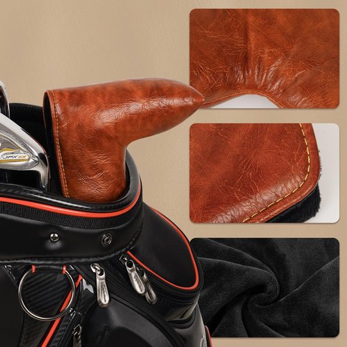Craftsman Golf Premium Leather Brown Blade Putter Cover Headcover Magnetic Closure for Scotty Cameron Taylormade Odyssey
