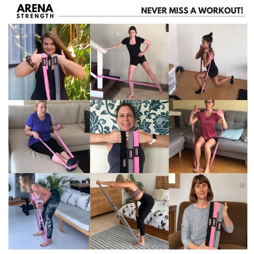 Arena Strength Long Fabric Full Body Resistance Bands Set of 4 and Pull Up Assistance Bands | Cloth Resistance Bands Loop with Fabric Exercise Resistance Bands Workout Guide