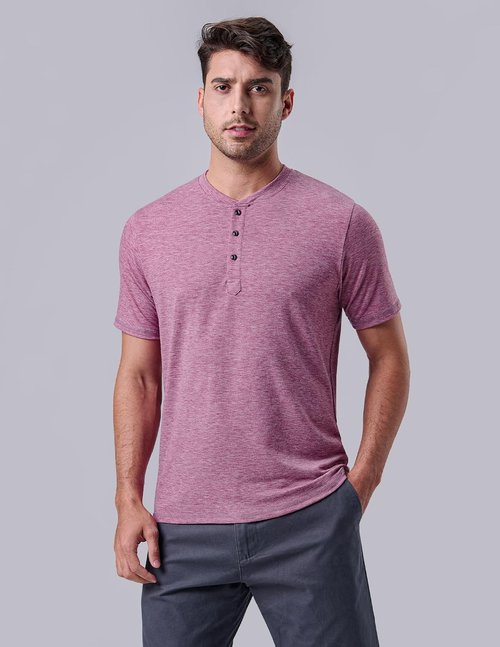 Liberty Pro Men's Casual Henley Shirts - 3-Pack Comfort Soft Stretch Tees, Relaxed Fit Summer T-Shirts