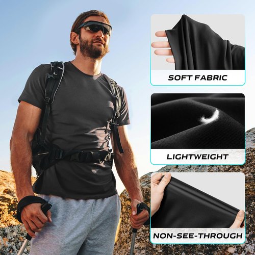 CE' CERDR Men's Athletic Workout Shirts - Quick Dry Performance Short Sleeve | Lightweight & Breathable