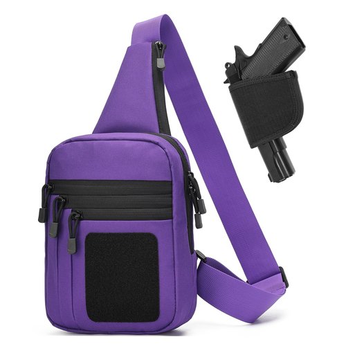 YUNCAIMAOYI Crossbody Shoulder Bag for Men - Ccw Sling Bag - Tactical Crossbody Bag (Purple)