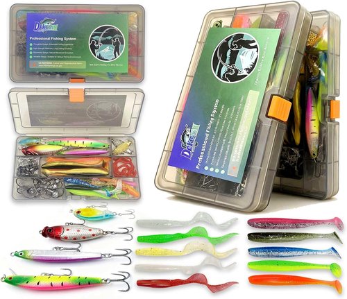 Beginner Fishing Tackle Box Kit - 75-Piece Starter Set with Crankbaits, Jigs & Hooks | Safe Portable Gift for Kids & Adults