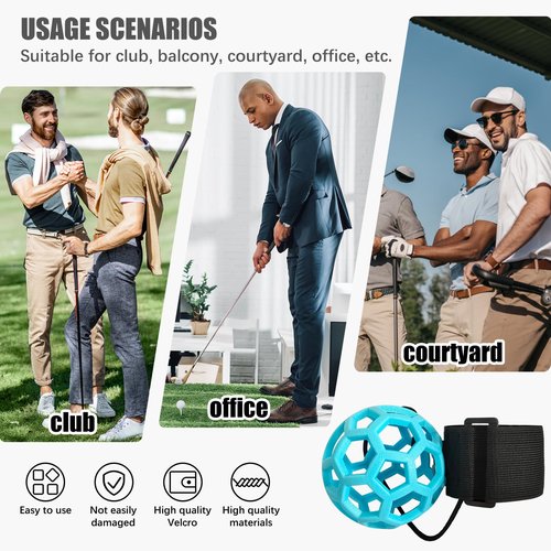 SiKiWagz Golf Swing Trainer Ball - Adjustable Dual Strap Wrist & Arm Trainer for Indoor/Outdoor Practice, Corrects Chicken Wing Posture, Muscle Memory Aid