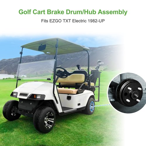 10L0L Golf Cart Brake Drum/Hub Assembly (Electric) for EZGO TXT Replaces OEM# 19186G1P