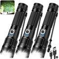 ALSTU 3 Pack Rechargeable Flashlight High Lumens - 99,000LM Super Bright LED Flash Light for Home with 5 Modes, Powerful Waterproof Handheld Flashlight for Camping Emergencies (L-3P)