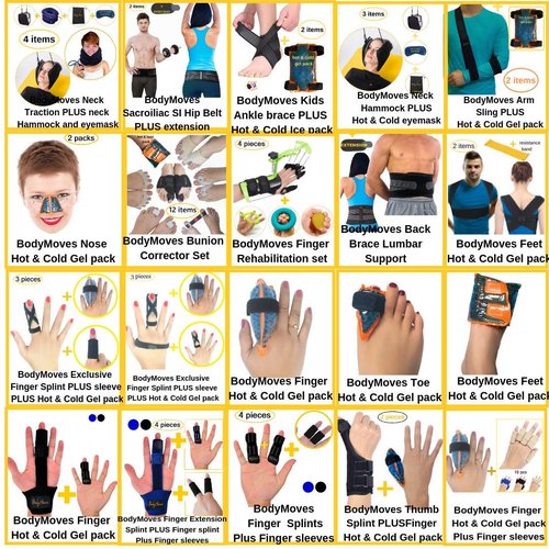 BodyMoves Finger splint and Finger extension splint trigger finger mallet finger broken finger post operative care Finger knuckle immobilization injury (midnight black)