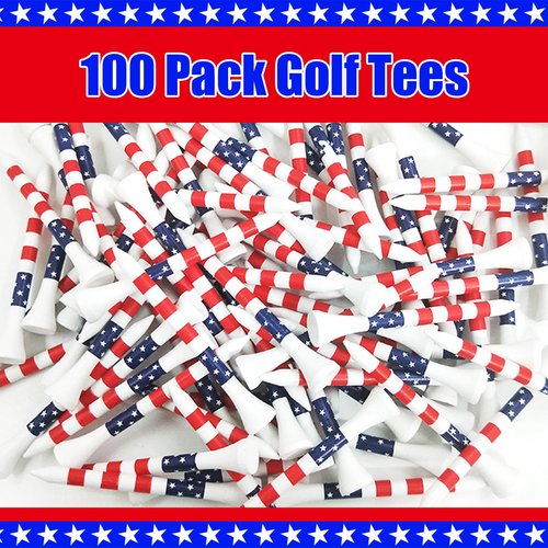 Dukars 3-1/4" Performance Golf Tees, Stars and Stripes, 100 Count