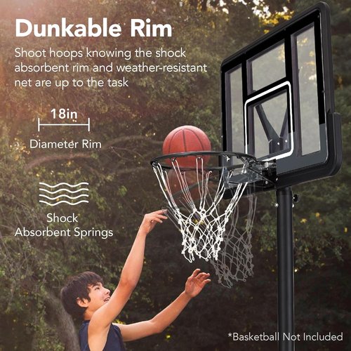 Best Choice Products 10ft Basketball Hoop - Height Adjustable 7.5-10ft Outdoor Goal with Shock Absorbent Rim & Wheels