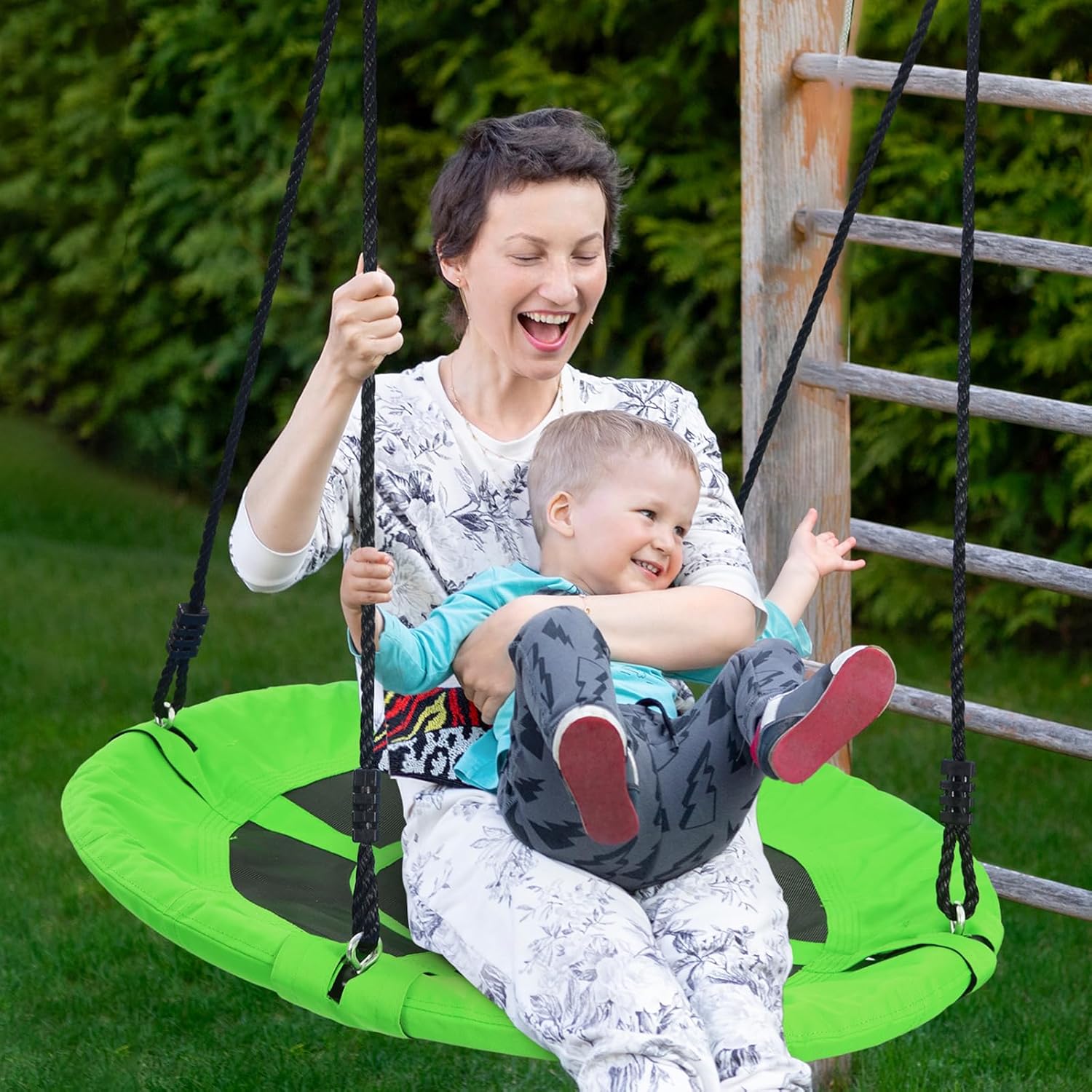 Trekassy 40-Inch 700lb Saucer Tree Swing - Waterproof 900D Oxford Fabric, Steel Frame & Adjustable Ropes