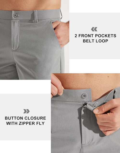 Libin Men's Golf Pants - Quick Dry Lightweight Stretch Trousers | Casual Work Dress Pants with Pockets (30"/32"/34")