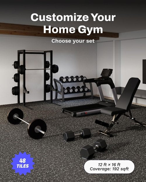 AIRHOP Exercise Equipment Mats - 0.56in Thick Interlocking Puzzle Tiles | 192 Sq Ft Gym Flooring, Heavy-Duty EVA Foam, 24 x 24in