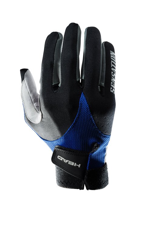 HEAD Leather Racquetball Glove - Sensation Lightweight Breathable Glove for Right & Left Hand - Royal/Black, Left - Large