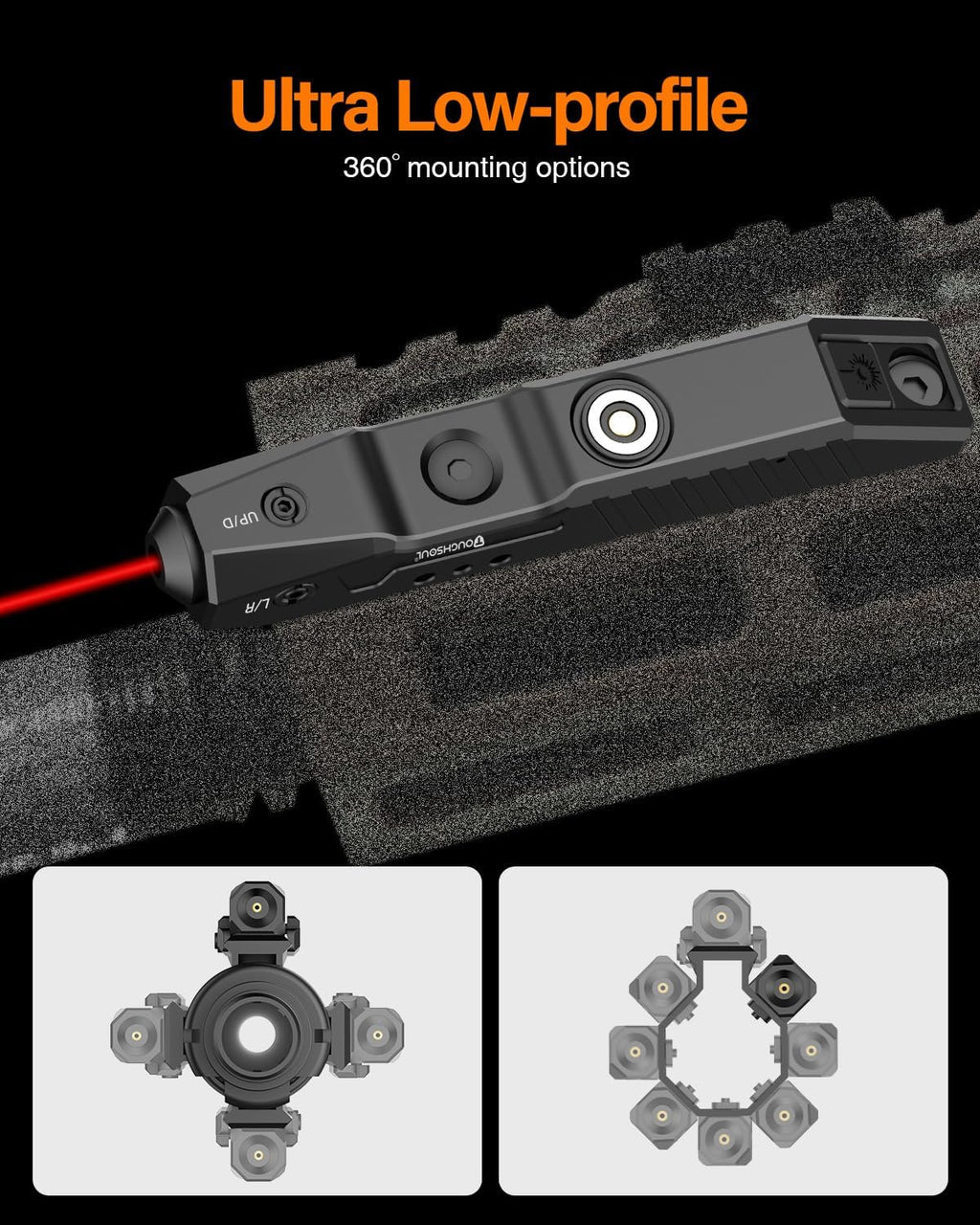 TOUGHSOUL Tactical Rifle Laser Sight - Rechargeable Low-Profile Design with Strobe Function | M-Lok/Picatinny Compatibility