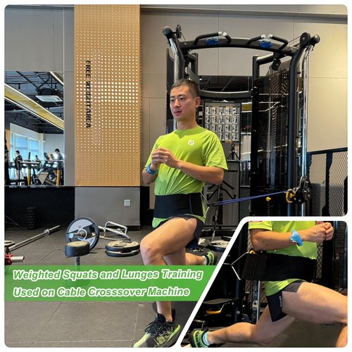 Pull Up Assistance Belt,Multi-Purpose Accessory Belt,Cable Machine Assit Attachments Belt for Home Gyms Functional Trainers and Strength Training Machine with 2 Cable Pulleys