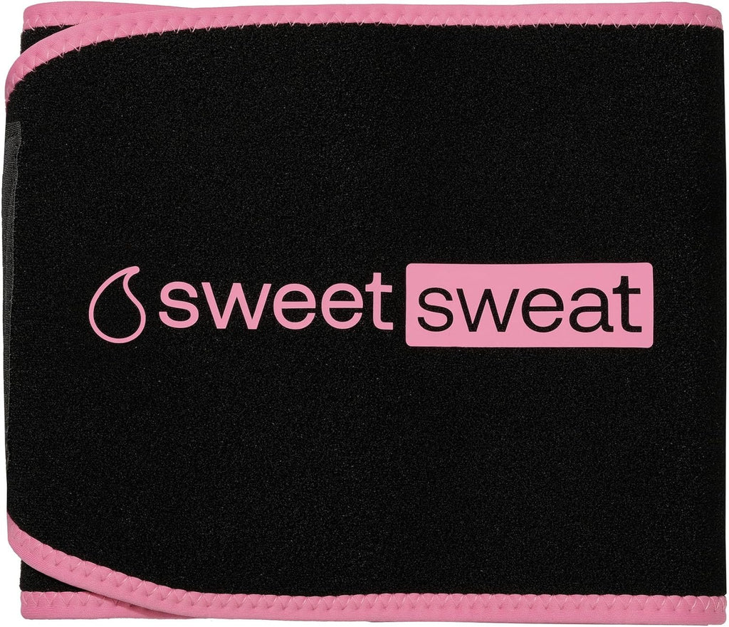 Sports Research Sweet Sweat Waist Trimmer - Eco-Friendly Ab Belt with Yulex Technology | Adjustable Fit, Small Pink