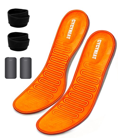 Heated Insoles Battery Powered - Arch Support Cuttable Heating Insoles for Women and Men, Upgraded 4000mAh Battery Pack