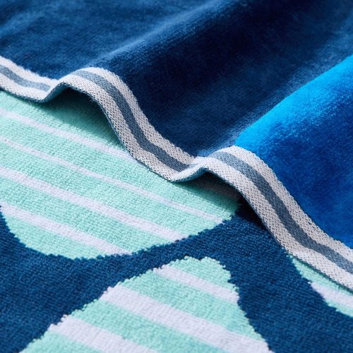 Nautica Oversized Beach Towel Set - Soft Plush Velour, Quick-Dry & Absorbent, 2-Pack in Turtle Beach Blue