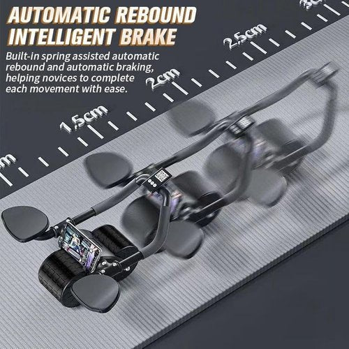 2026 New Ab Roller Wheel with Timer & Knee Mat,Automatic Rebound Abdominal Wheel with Elbow Support Ab Workout Equipment for Strengthening Core Muscles Abs Exercise Roller for Women Men