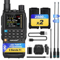 TIDRADIO TD-H3 Ham Radio Handheld(2PCS Batteries), 8-Bands, Wireless &Type C Programming, Frequency Match, Air Band &771 Long Antennas, Walkie Talkie Rechargeable Portable Two Way Radio Full Kit 1Pack
