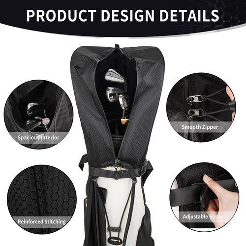 ChmpDrp Golf Bag Rain Cover Hood with Adjustable Buckles,Portable Easy Access Golf Bag Cover for Golf Stand/Cart Bags, Upgraded Honeycomb Waterproof Dust Proof Fabric