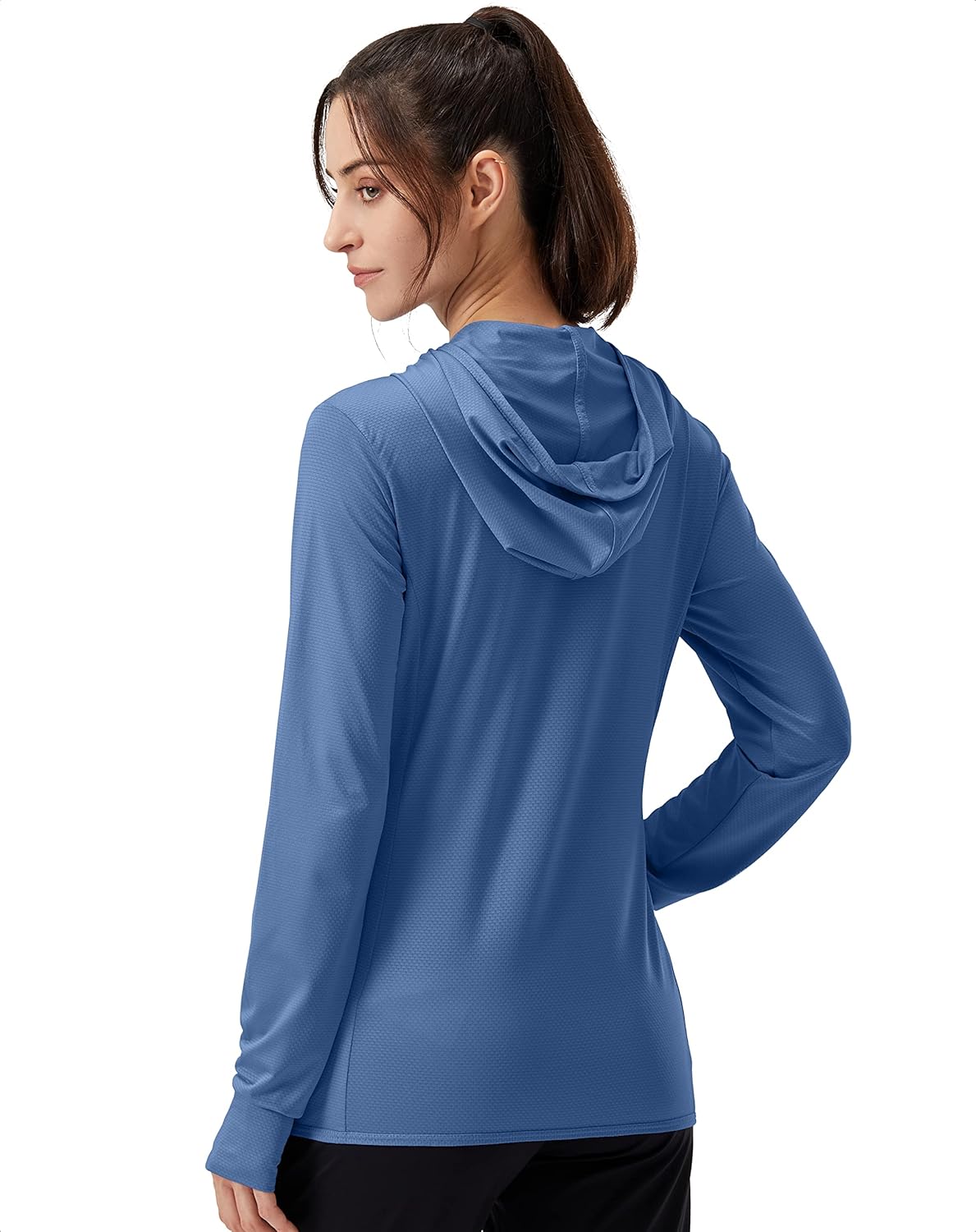 Soothfeel Women's Sun Protection Hoodie Jacket - Lightweight UPF 50+ Long Sleeve Hiking Shirt