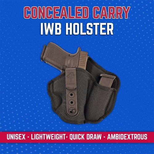 Desantis Inner PIECE 2.0 Gun Holster, Padded Ballistic Nylon, Handcrafted Concealed Carry Holster, Fits COLT Officer, Glock 42, 43, KAHR, 9MM/40CAL, and More, Right-Hand Draw, Black