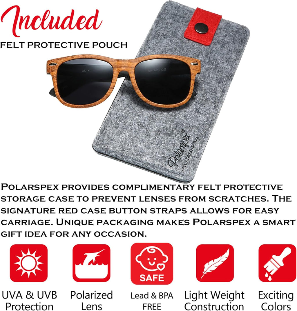 PolarSpex Toddler Sunglasses - UV Protection & Unbreakable Polarized Design | Fits Ages 2-8
