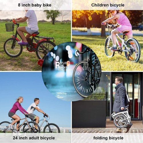 BQWanFA 36 Pcs Cycling Reflectors, Red Yellow Blue Bike Wheel Spoke Reflectors, Universal Bicycle Reflective Clips Warning Spoke Lights Covers Easy Mounting Fit for All Standard Bike Spoke Wheels