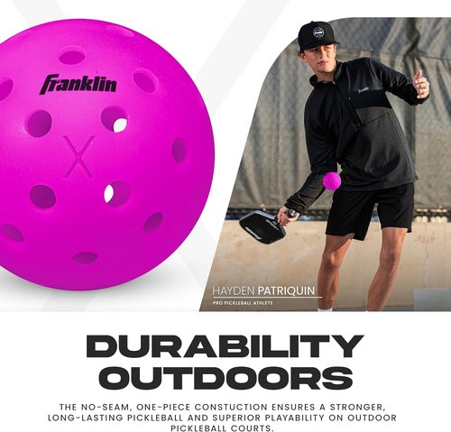 Franklin Sports X-40 Outdoor Pickleballs - Official USA Pickleball Tour Regulation Size | Durable & High-Performance
