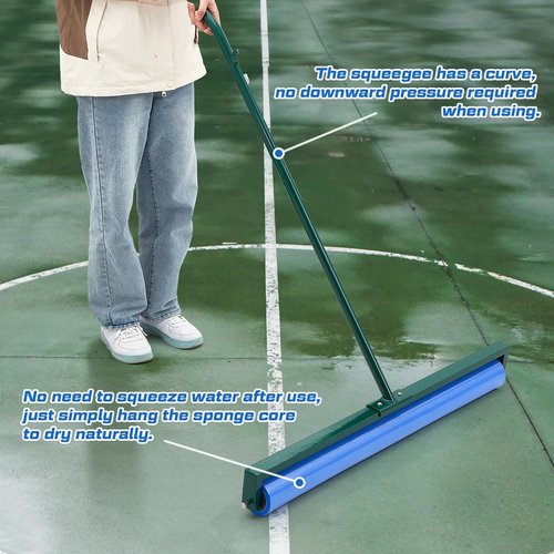 Suclain Tennis Court Squeegee 36 Inch PVA Foam Tennis Sponge Roller Lightweight Removes Water Quickly Clear Floors Tool for Tennis Basketball Sports Courts Garages(Blue,1pcs)