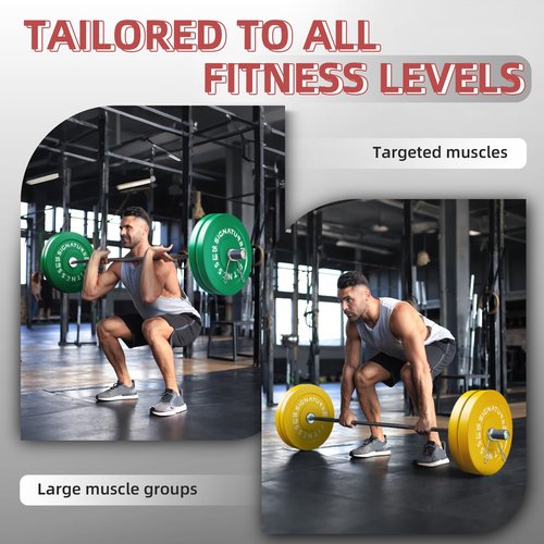 Fitvids 2" Olympic Bumper Plate Weight Plates with Steel Hub, 25LB, Pair