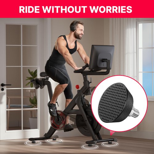 Crostice Exercise Bike Support Foot Pads Compatible with Peloton OG Bike & Bike Plus, Bike Replacement Parts, Upgraded Steel 3/8" Screws, Non-Slip Dot Texture, Noise Reduction