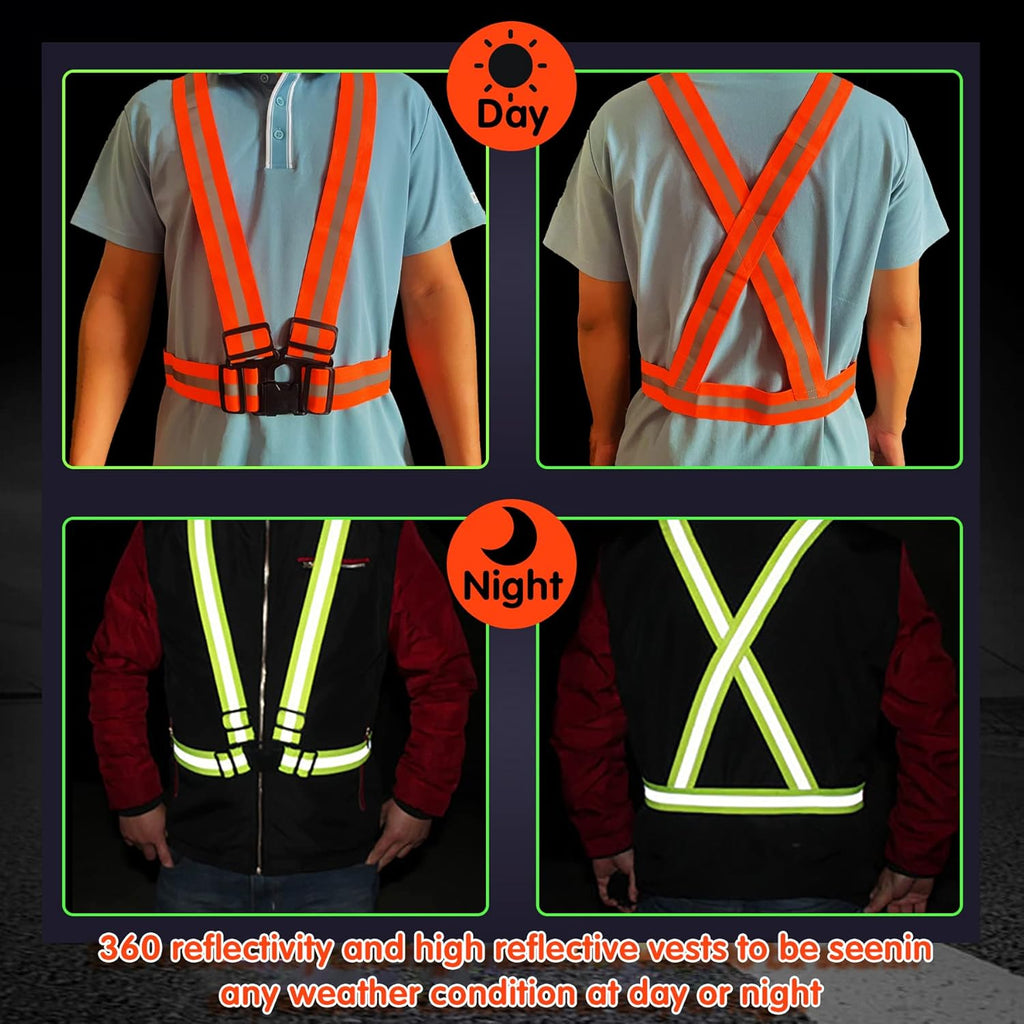 Reflective Safety Vest | 2-Pack High Visibility Vests with Adjustable Straps for Outdoor Activities