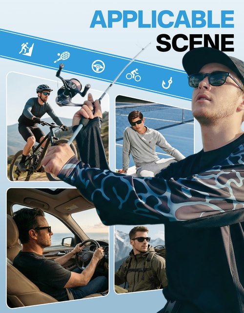 DEAFRAIN Polarized Sports Sunglasses for Men Women, Ideal for Running Fishing Driving Golf Unbreakable Frame with UV Protection