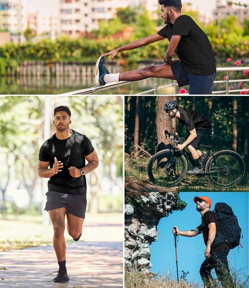 Kinglaman Men's Mesh Workout Shirts - Quick Dry Athletic Short Sleeve T-Shirts | Moisture-Wicking Fabric