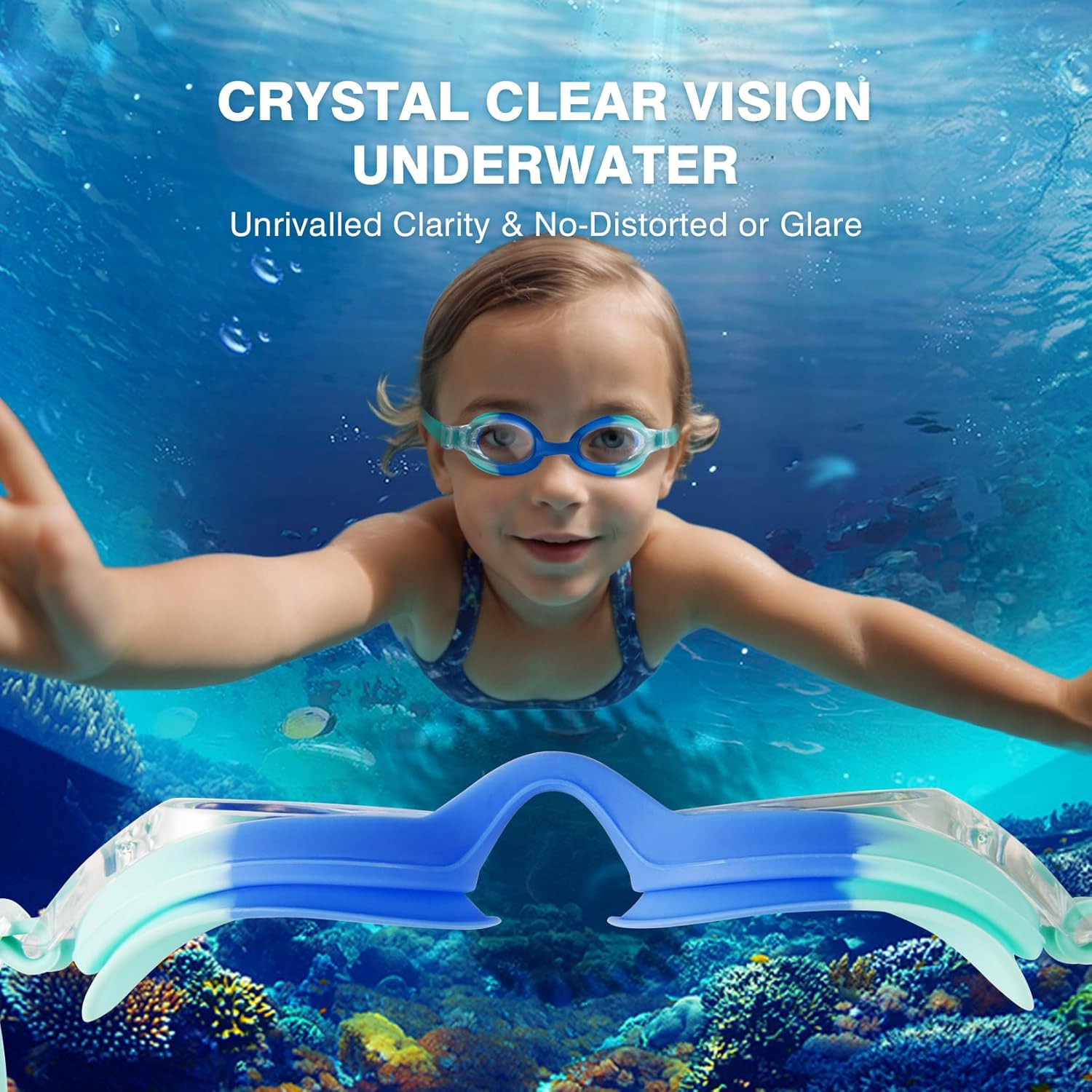 Skiennix Kids Swim Goggles - Anti-Fog UV Protection | No Leak Design for Ages 6-14 (8-12)