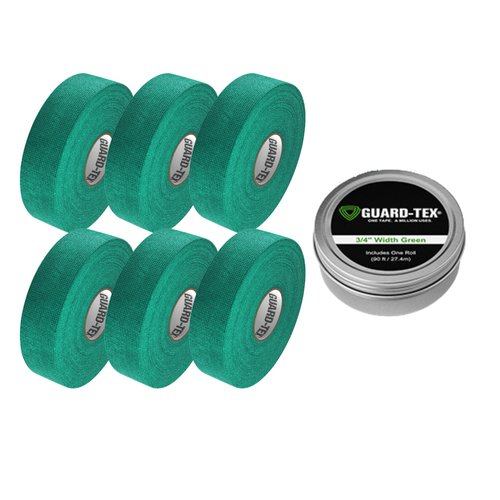 Guard-Tex® Green Athletic Finger Tape - Self-Adhesive Natural Cotton Air-Mesh™ Breathable No Residue - 3/4 Inch - 6 Pack x 90ft (540ft) USA Made