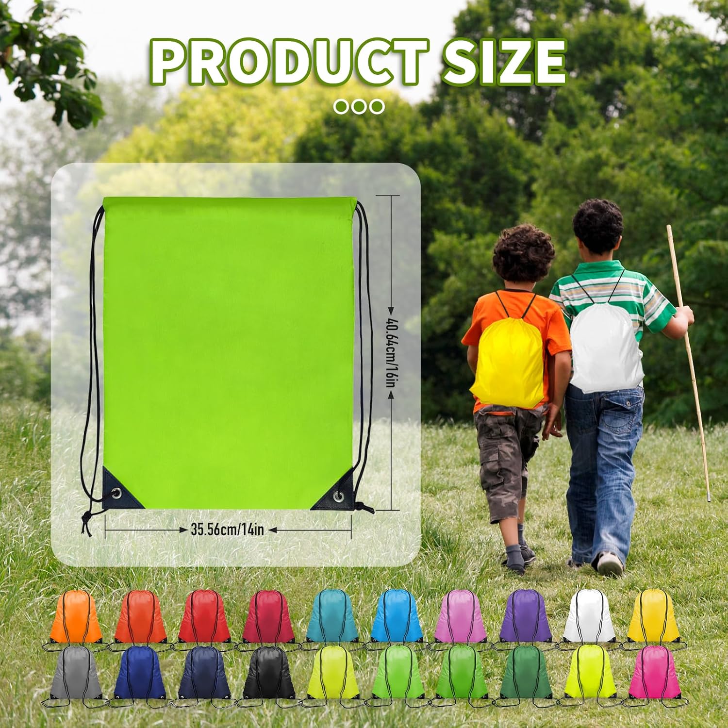Skiennix 120pcs Drawstring Bags - Vibrant 20 Color Bulk Set for Gym & Travel | Durable and Lightweight