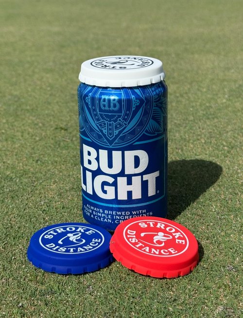 Can Cap Tee 3 Pack – Beverage Sealing Can Cover and Variable Height Golf Tee Combo – Red, White & Blue Patriotic Set