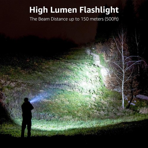 Lighting EVER LED Flashlight - High Lumens, Waterproof, Adjustable Focus | Compact Tactical Light for Outdoor Use