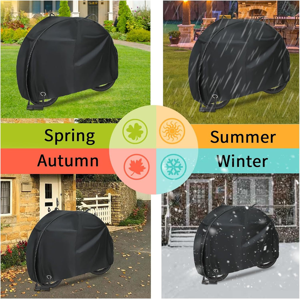 REDRICH Heavy Duty Bike Cover - Waterproof 3-Bike Storage Solution with Lock Holes | UV & Wind Resistant 420D Oxford Material
