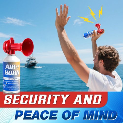 Boat Air Horn by Loud Bear - 120dB Handheld Mini Marine Blow Horn | 8.3oz for Safety & Outdoor Use
