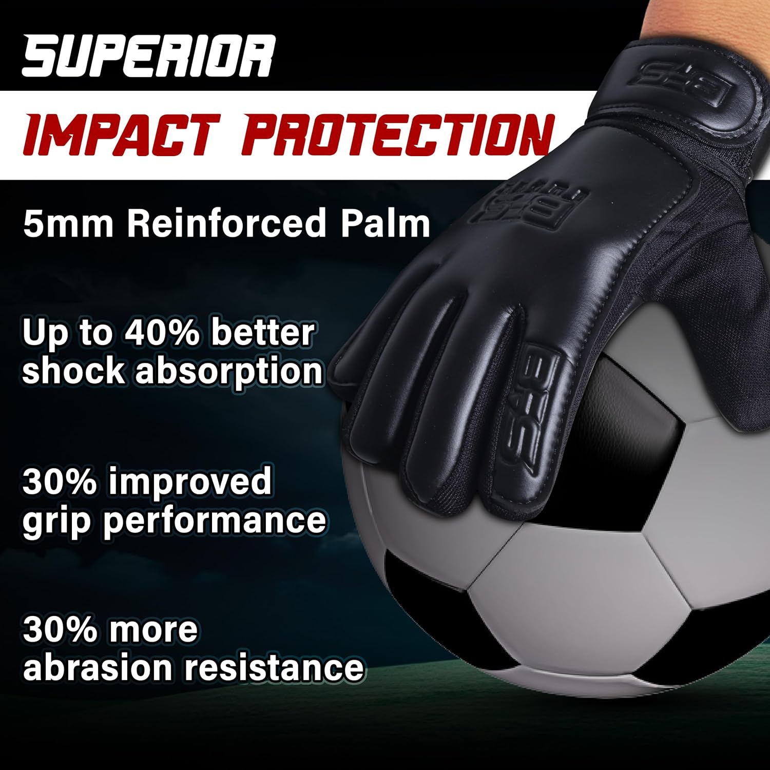 Skiennix Kids Soccer Goalie Gloves - Youth Football Goalkeeper Gloves with Anti-Slip 4mm Latex Grip & Double Wrist Support