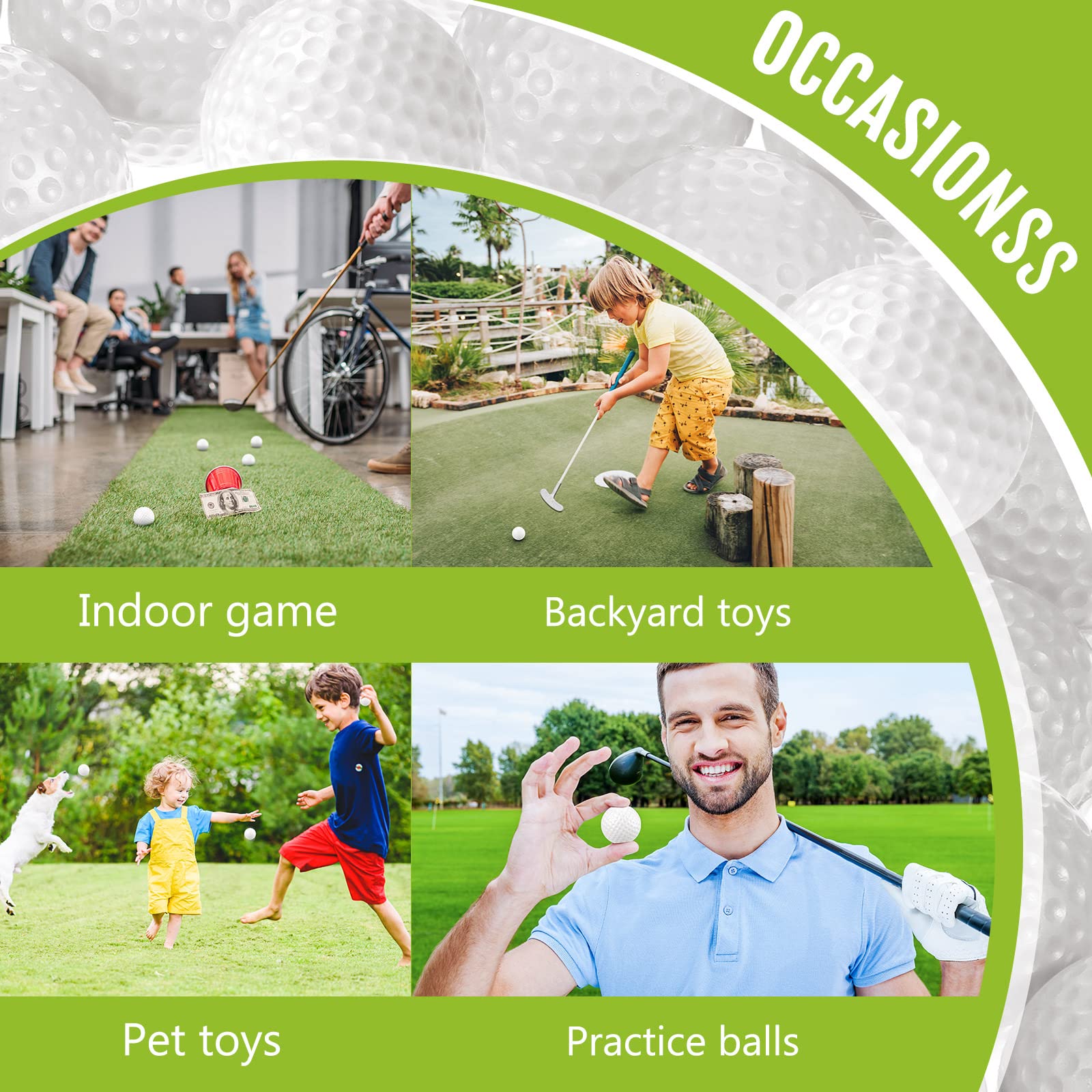 Junkin 80 Pcs Foam Golf Balls Practice Balls Realistic Feel and Flight Sport Training for Indoor or Outdoor Backyard Golf Training(White)