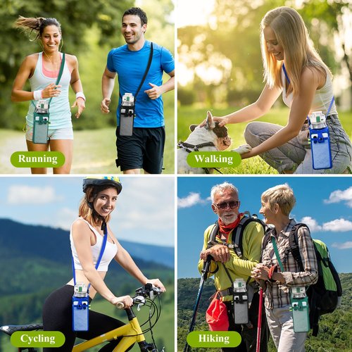 HTZNHXT 6Pcs Water Bottle Holder with Strap, Mesh Water Bottle Bag Carrier with Adjustable Shoulder for Walking and Travelling