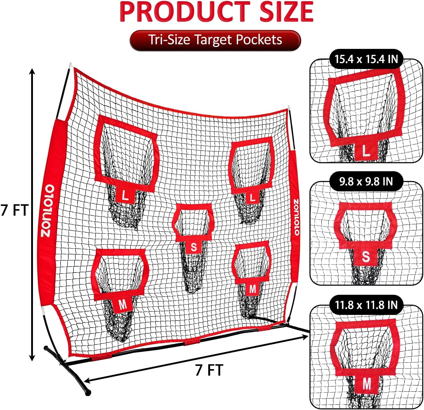 Skiennix Football Throwing Net - 7x7ft Training Target with 5 Size Options | Ideal for Quarterbacks & Easy Carry Bag